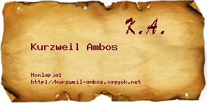Kurzweil Ambos névjegykártya